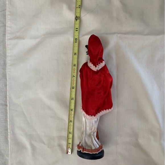 Vintage Oriental Chinese Doll Holding 3 string Lute Wood base 9.5" - Picture 3 of 3